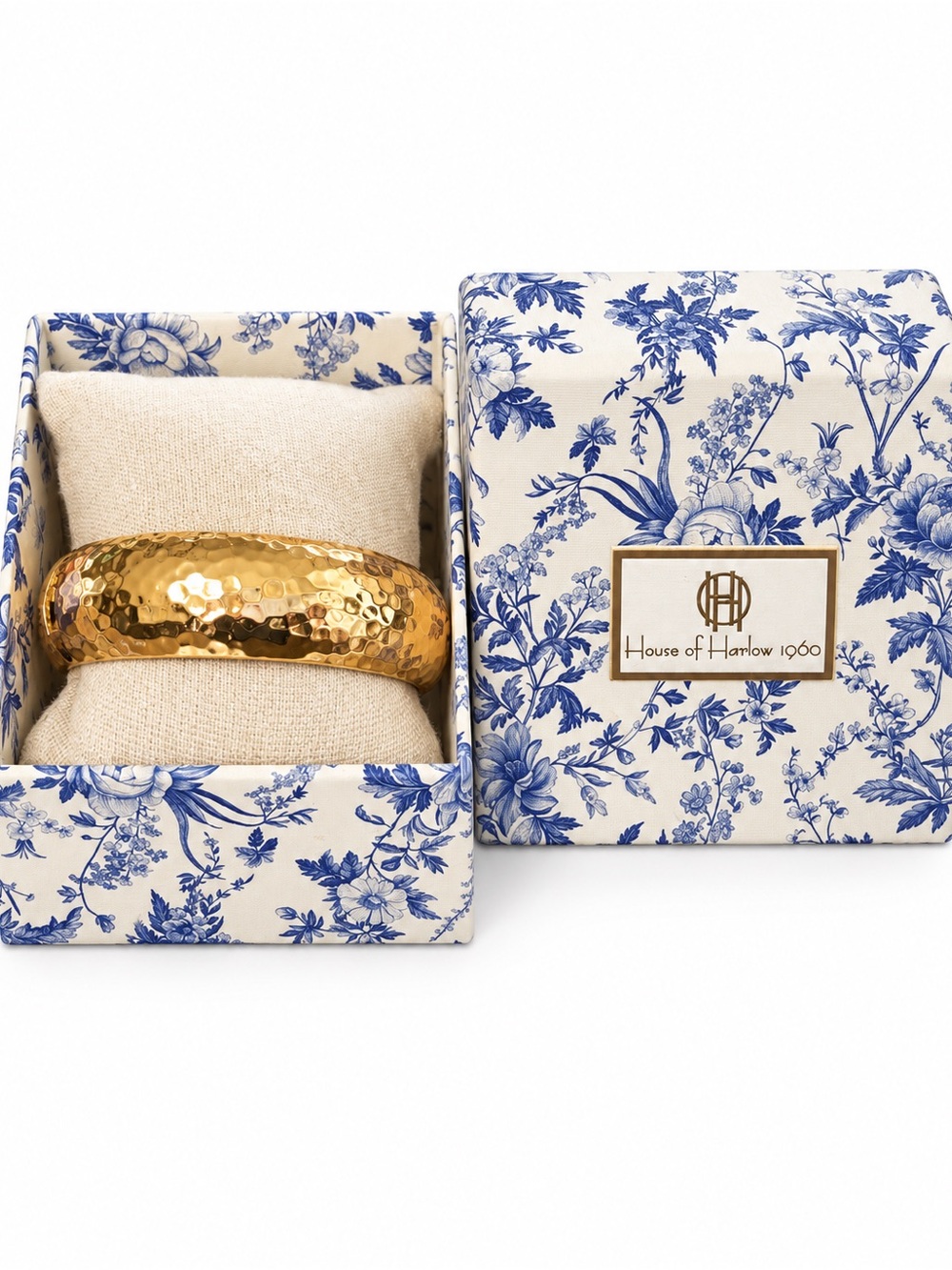 House of Harlow 1960 Gold Hammered Dome Bangle Bracelet